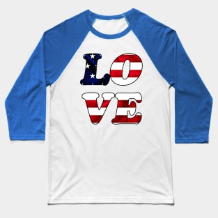Love, American flag, 4th of July, American independence day design Baseball T-Shirt